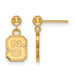 14k Gold LogoArt North Carolina State University N-C-S Dangle Ball Post Earrings