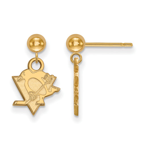 14ky NHL Pittsburgh Penguins Earrings Dangle Ball