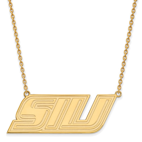SS w/GP Southern Illinois U Large Pendant w/Necklace