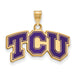 SS w/GP Texas Christian University Small Enamel TCU Pendant