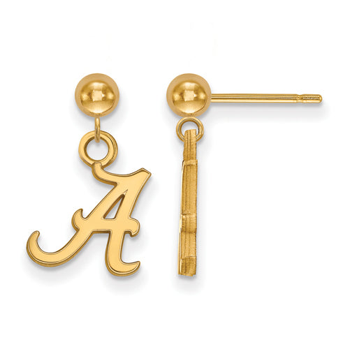 SS w/GP University of Alabama Earrings Dangle Ball