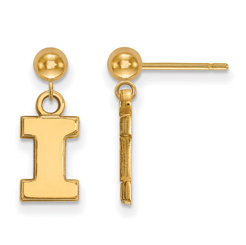 14ky University of Illinois Earrings Dangle Ball
