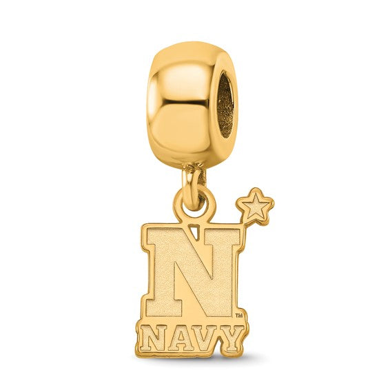 SS w/GP US Naval Academy Small Dangle Bead Charm
