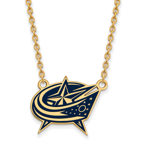 SS w/GP NHL Columbus Blue Jackets Lg Enl Pend w/Necklace