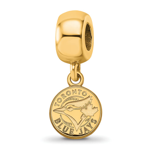 Sterling Silver Gold-plated MLB LogoArt Toronto Blue Jays Extra Small Disc Dangle Bead