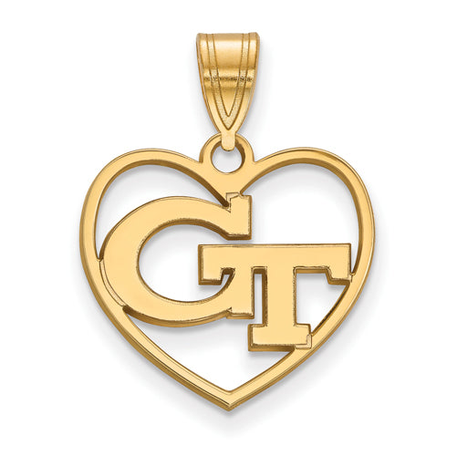 SS w/GP Georgia Institute of Technology Pendant in Heart