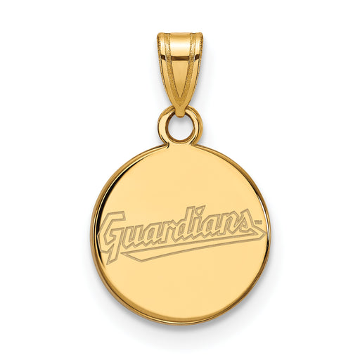 10k Gold MLB LogoArt Cleveland Guardians Small Disc Pendant