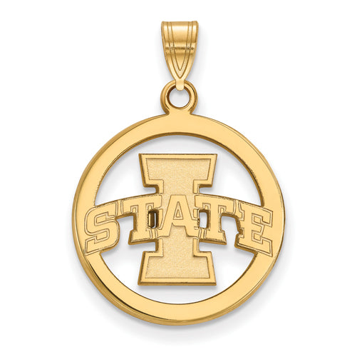 SS w/GP Iowa State University Med Pendant in Circle