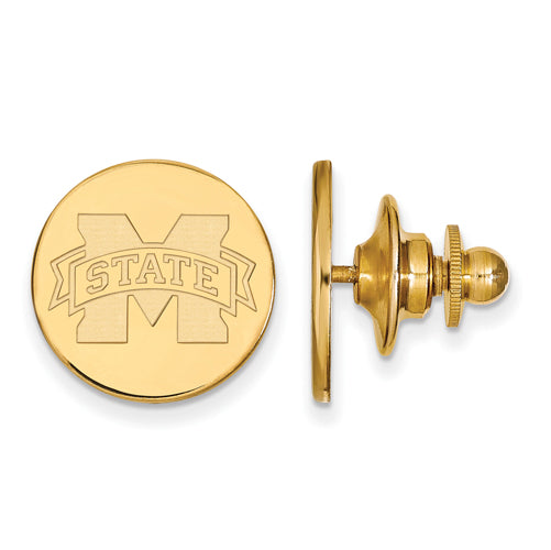 14ky Mississippi State University M w/ STATE Disc Lapel Pin