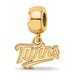 Sterling Silver Gold-plated MLB LogoArt Minnesota Twins T-C Extra Small Dangle Bead