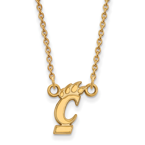 SS w/GP U of Cincinnati Small Bearcats Logo Pendant w/Necklace