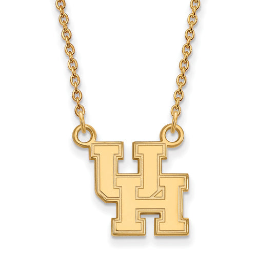SS w/GP University of Houston Small Logo Pendant w/Necklace
