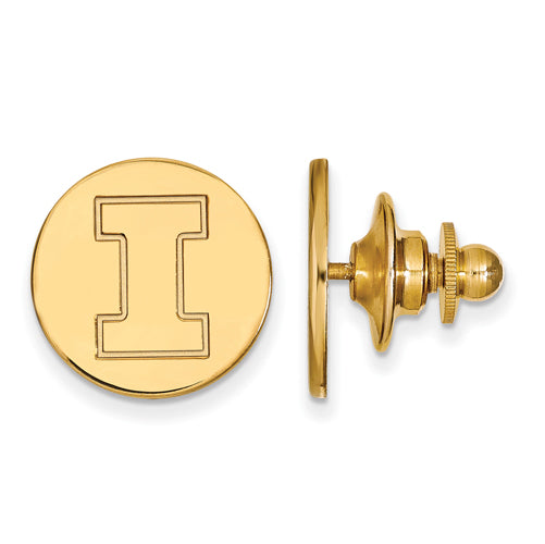 SS w/GP University of Illinois Disc Lapel Pin