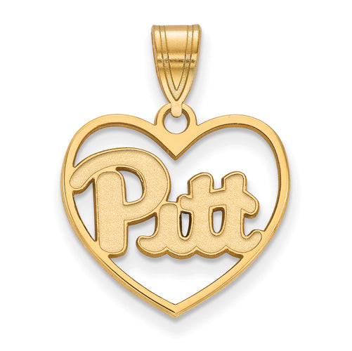 SS w/GP University of Pittsburgh Pendant in Heart
