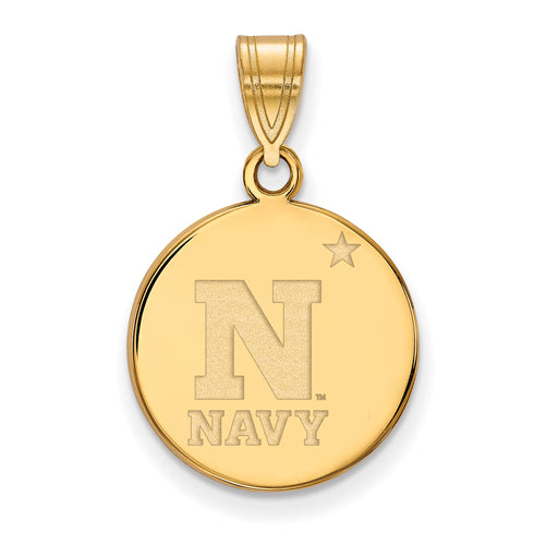 14ky Navy Medium Disc Pendant