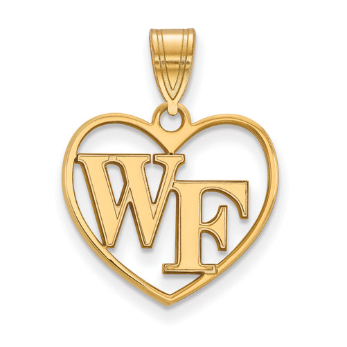 SS w/GP Wake Forest University Pendant in Heart