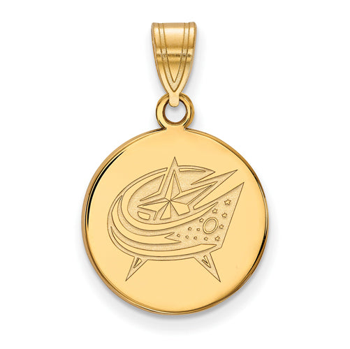 SS w/GP NHL Columbus Blue Jackets Medium Disc Pendant