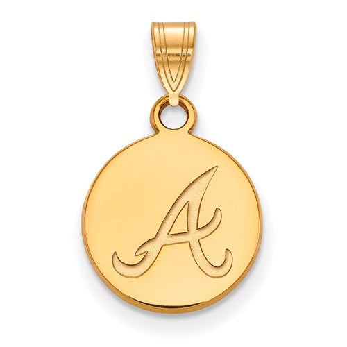 14ky MLB  Atlanta Braves Small Disc Pendant