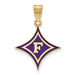 SS w/GP F Logo Furman University Large Enamel Pendant