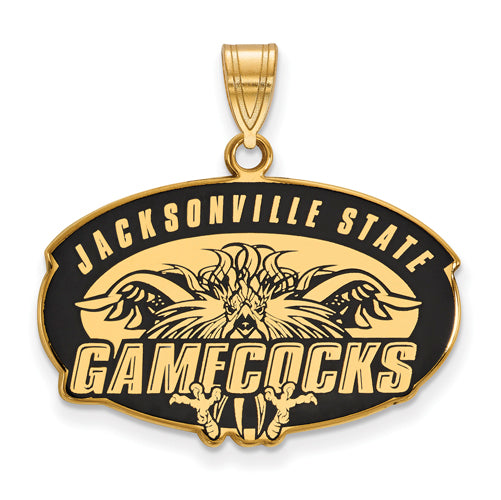 SS w/GP Jacksonville State U. Large Enamel Pendant