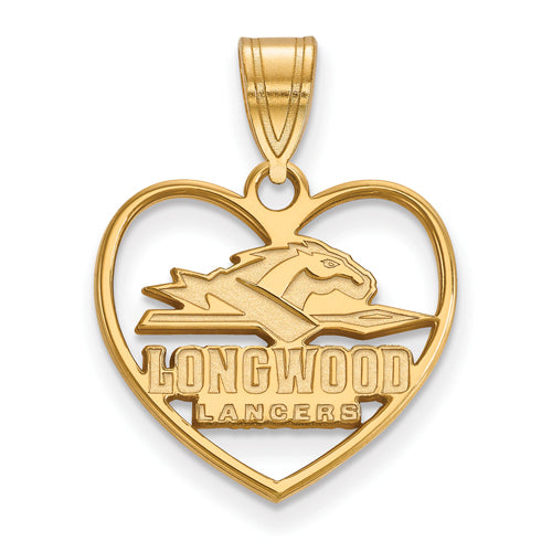 SS w/GP Longwood University Pendant in Heart