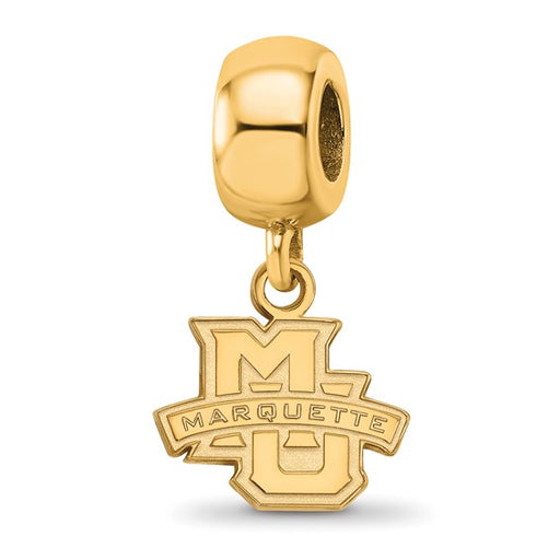 Sterling Silver Gold-plated LogoArt Marquette University Extra Small Dangle Bead Charm