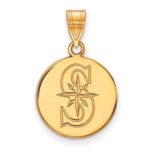 14ky MLB  Seattle Mariners Medium Disc Pendant