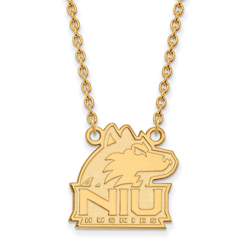 SS w/GP Northern Illinois U Medium N-I-U Huskies Pendant w/Necklace