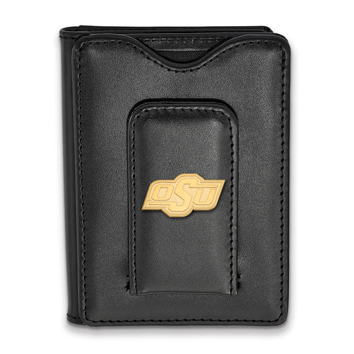 SS w/GP Oklahoma State University Black Leather Wallet