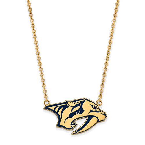 SS w/GP NHL Nashville Predators Lg Enl Pend w/Necklace