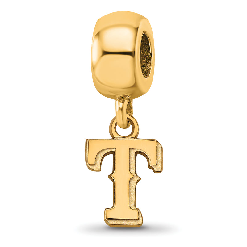 SS w/GP MLB LogoArt Texas Rangers Letter T Extra Small Dangle Bead
