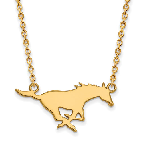 14ky Southern Methodist University Large Pendant w/Necklace