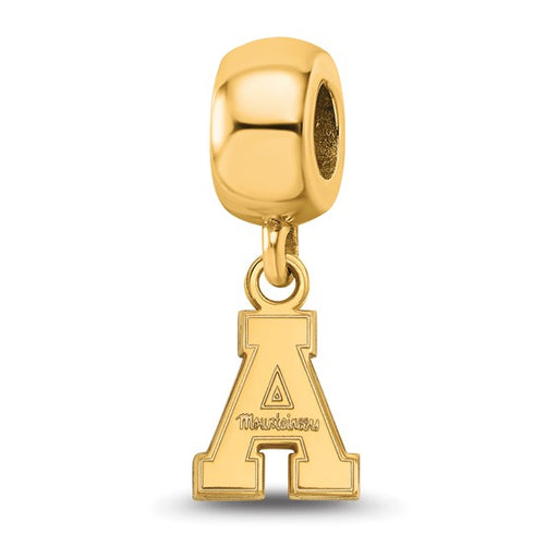 Sterling Silver Gold-plated LogoArt Appalachian State University Extra Small Dangle Bead Charm