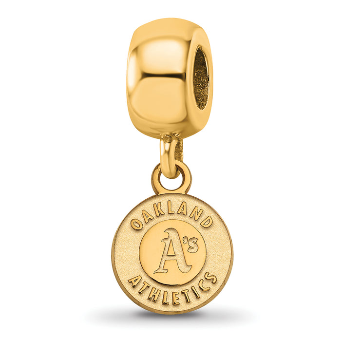 SS w/GP MLB LogoArt Oakland Athletics Circle Extra Small Dangle Bead