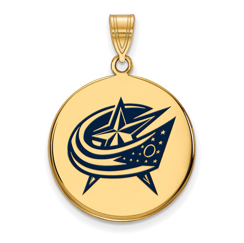 SS w/GP NHL Columbus Blue Jackets Large Enamel Disc Pendant