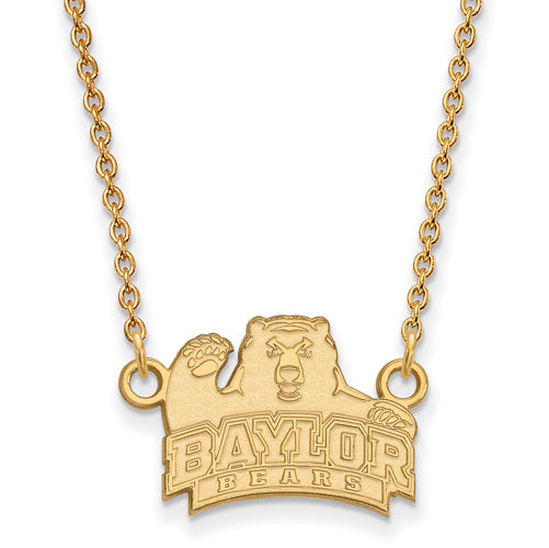 14ky Baylor University Small Pendant w/Necklace