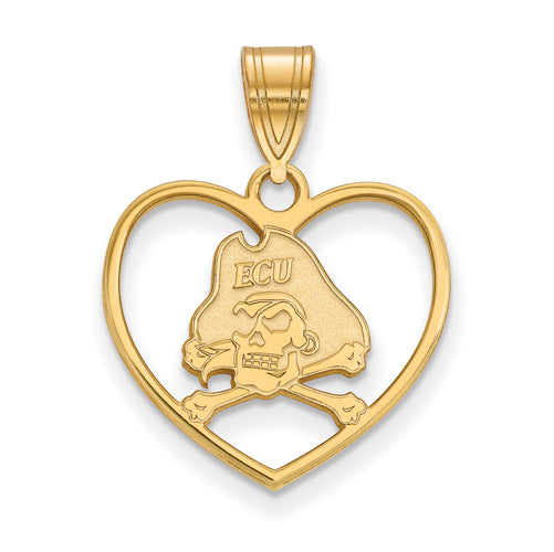 SS w/GP East Carolina University Pendant in Heart /w ECU