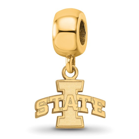 SS w/GP Iowa State University Extra Small Dangle Bead Charm