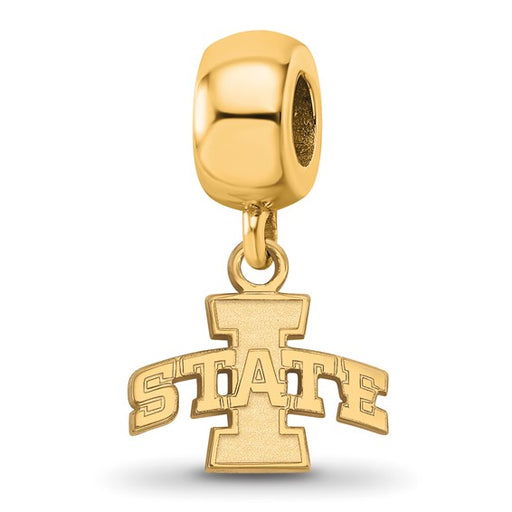 Sterling Silver Gold-plated LogoArt Iowa State University Extra Small Dangle Bead Charm