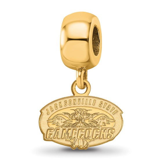 Silver Gold-plated Jacksonville State U. XS Dangle Bead Charm
