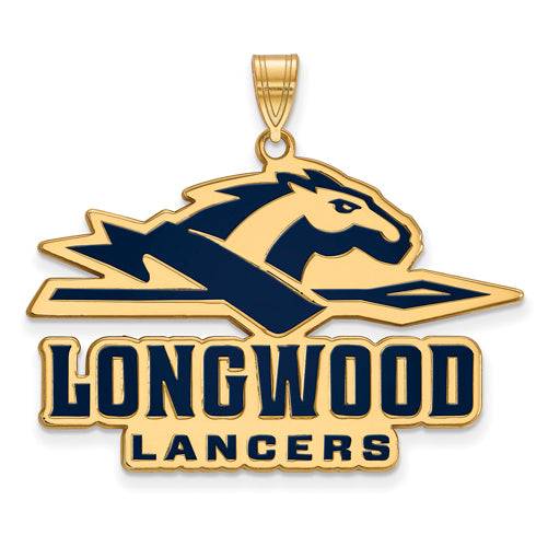 SS w/GP Longwood University XL Enamel Pendant