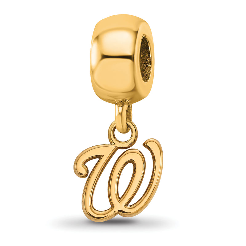 SS w/GP MLB LogoArt Washington Nationals Letter W Extra Small Dangle Bead