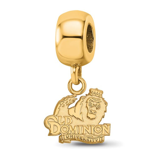 Sterling Silver Gold-plated LogoArt Old Dominion University Extra Small Dangle Bead Charm