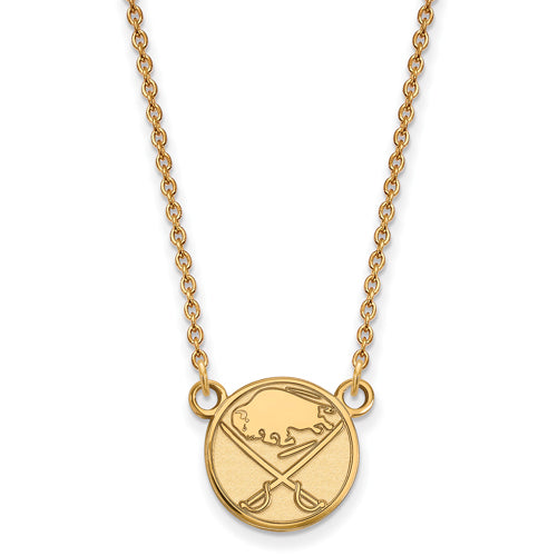 14ky NHL Buffalo Sabres Small Pendant w/Necklace