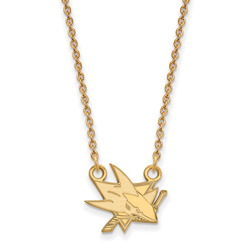 10ky NHL San Jose Sharks Small Pendant w/Necklace