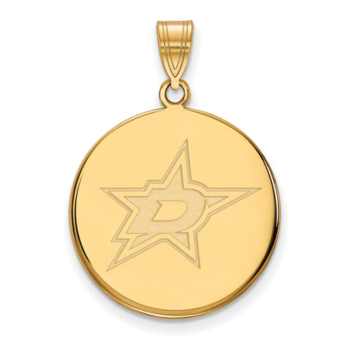 14ky NHL Dallas Stars Large Disc Pendant