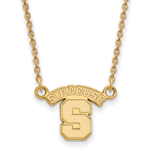 10ky Syracuse University Small Logo Pendant w/Necklace