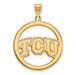 SS w/GP Texas Christian University XL TCU Pendant in Circle