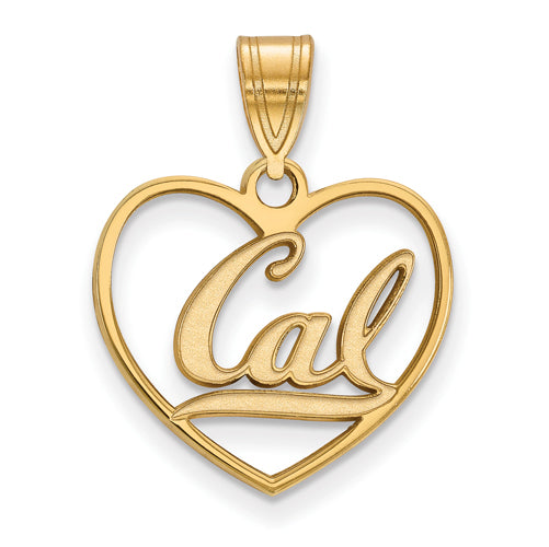 SS w/GP Univ of California Berkeley Pendant in Heart