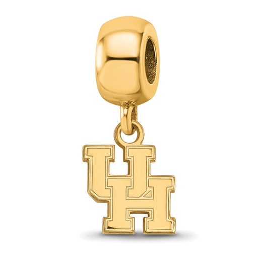 Sterling Silver Gold-plated LogoArt University of Houston U-H Extra Small Dangle Bead Charm